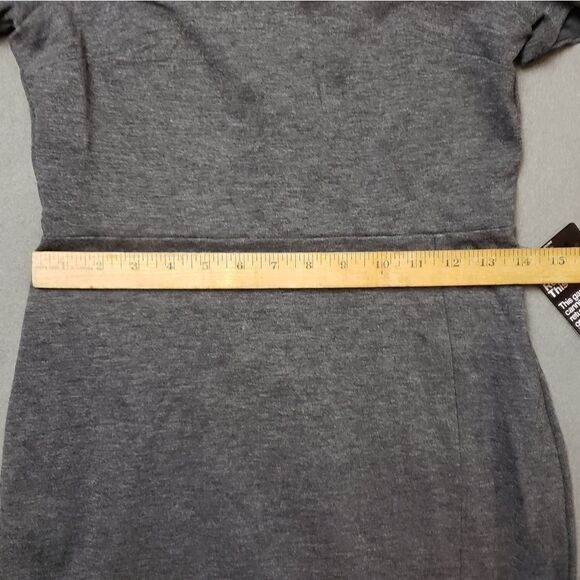 Express Grey Cold Shoulder Shift Dress with Cut Out Shoulders NWT NEW - Picture 11 of 12